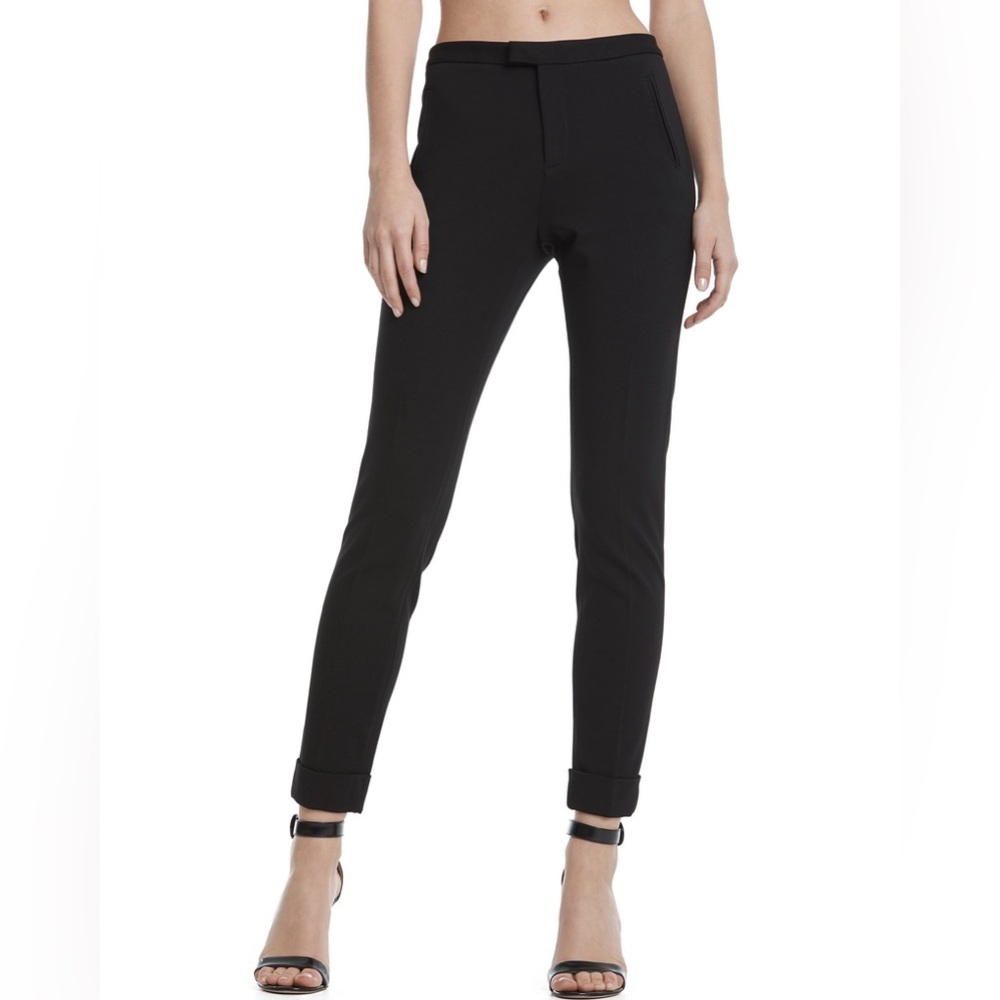 ATM  Anthony Thomas Melillo Black Ponte Slim Pants Cuffed Hem